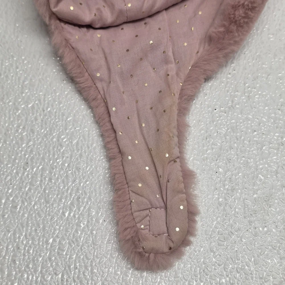 Zara Cozy Chic Toddler Girls Cotton Lined Baby Pink Soft Fluffy Bear Ears Hat